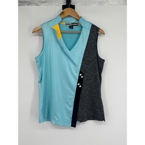 Jamie Sadock Shirt Women M Blue Golf Polo Colorblock Tennis Prep Pickleball